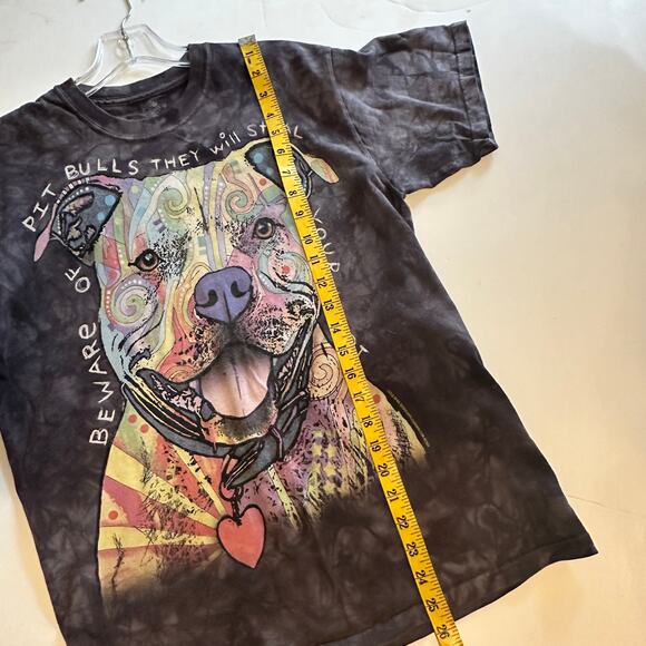 The Mountain Beware of Pit Bulls Graphic Tee Mens Medium Gray Dog T-Shirt - Picture 7 of 7